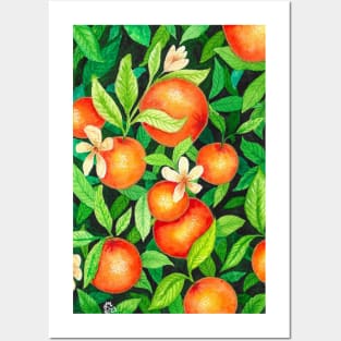 Orange branch watercolor Posters and Art
